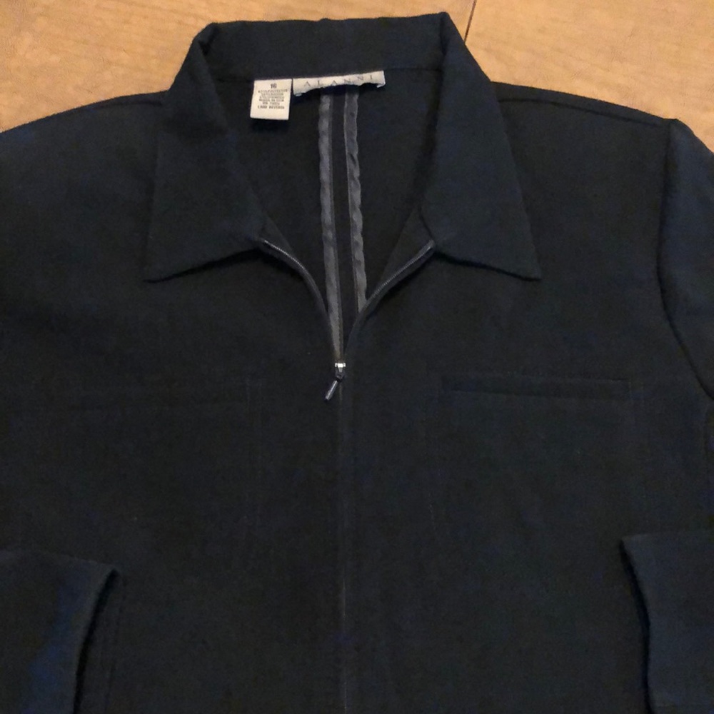 Black ALANNI Full Zip Jacket Blazer Size 16